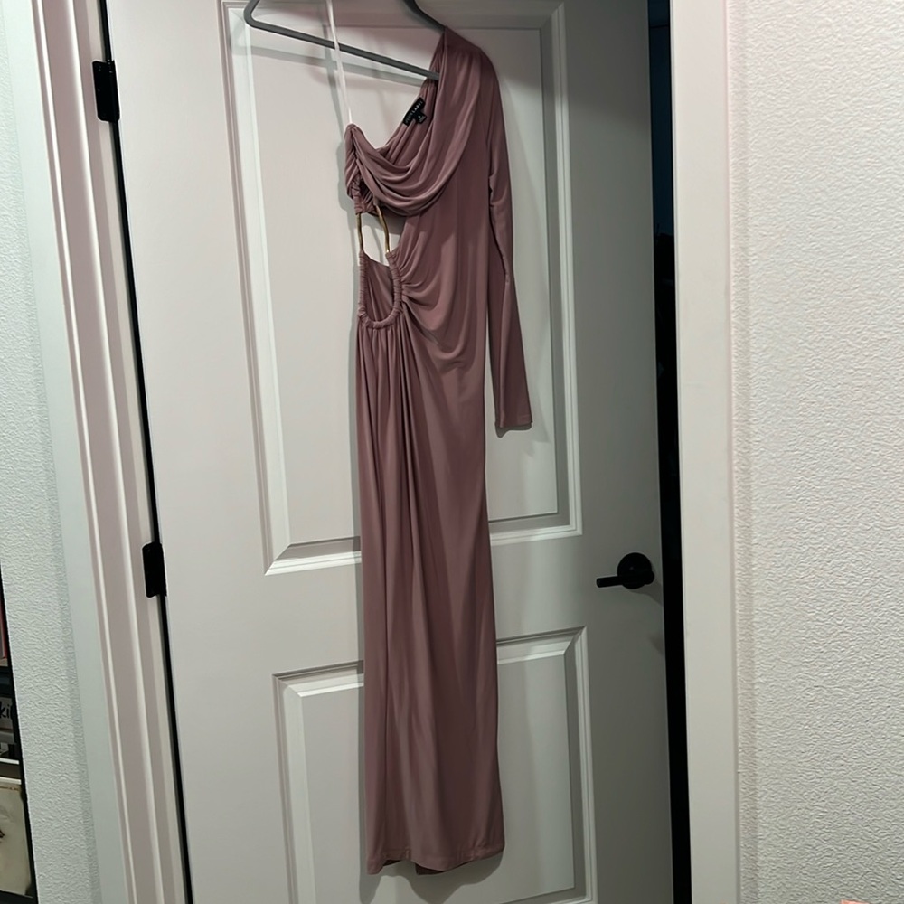 Pink Jlux Label one-sleeve gown size small